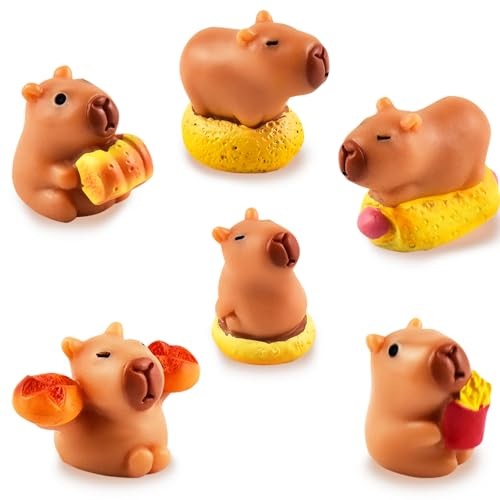 Mini Capybara Figuren 6 Stück Miniatur Capybara und Brot zum Basteln Puppenhaus Mini Harz Tiere für Feengarten Kuchen Topper Dekor Capybara Geburtstag Dekorationen Mini Capybara Figuren 6 Stück Miniatur Capybara und Brot zum Basteln Puppenhaus Mini Harz Tiere für Feengarten Kuchen Topper Dekor Capybara Geburtstag Dekorationen von HOMICO
