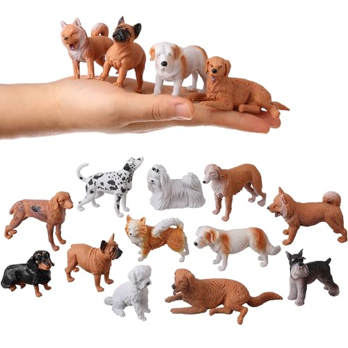 HOMNIVE Hundefiguren für Kinder, 12-teiliges Set realistischer hohler Welpen, Kunststoff Tierfiguren, Lernspielzeug, Kuchendekoration, Geburtstagsgeschenk für Jungen und Mädchen HOMNIVE Hundefiguren für Kinder, 12-teiliges Set realistischer hohler Welpen, Kunststoff Tierfiguren, Lernspielzeug, Kuchendekoration, Geburtstagsgeschenk für Jungen und Mädchen von HOMNIVE