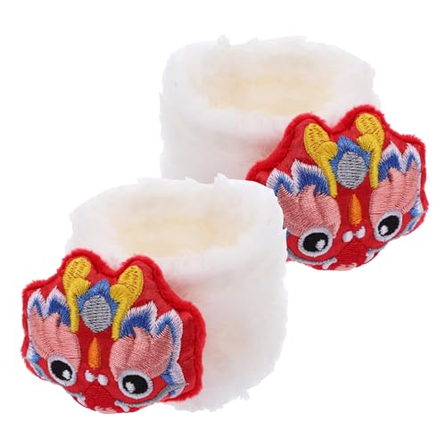 HOMOBABE 1 Paar Bärenpuppenschuhe Puppenhaus Frosch tragen plüsch Schuhe Puppen Accessoires Schuhe für Baumwollpuppe. Miniaturschuhe Mini-Szenen-Requisiten kurzer Plüsch von HOMOBABE