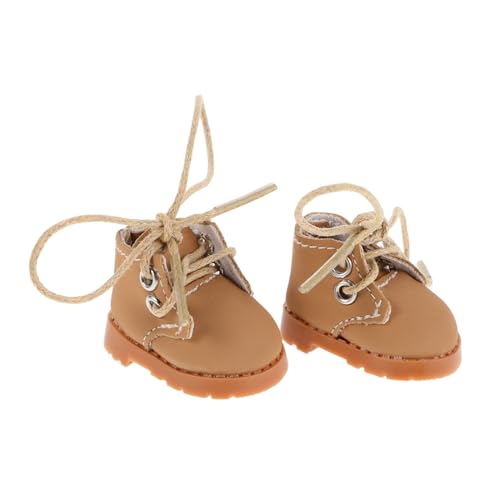HOMOBABE 1 Paar Miniature Puppenschuhe mit Verstellbaren Schnürsenkeln Charmante Accessoires für Puppen Dress Up Fotografie und Präsentation von HOMOBABE