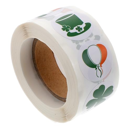 HOMOBABE 1 Rolle St. Patricks Day geschenksticker Sticker st. Patrick's Day Geschenkaufkleber Shamrock-Aufkleber Geschenketikettenaufkleber st. Patricks Siegeletikett Papier von HOMOBABE