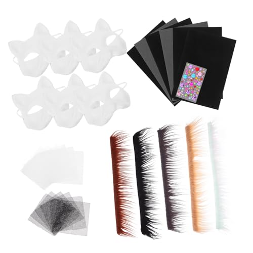 HOMOBABE 1 Satz Decoratives Katzenmasken Set Unvollendete Diy Maske zum Malen Bastelset mit Zubehör für Kreative für Maskerade und Kostümpartys HOMOBABE 1 Satz Decoratives Katzenmasken Set Unvollendete Diy Maske zum Malen Bastelset mit Zubehör für Kreative für Maskerade und Kostümpartys von HOMOBABE