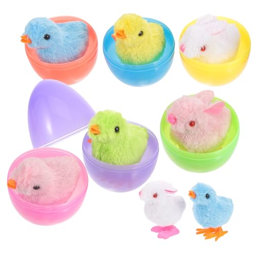 HOMOBABE 1 Satz Eierschalen-kaninchen-hühner-set Hase Hähnchen-aufziehspielzeug Korbfüller Partytütenfüller Für Füller Für Goodie-bags Für Plastik von HOMOBABE