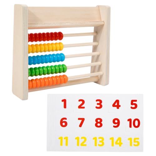 HOMOBABE 1 Satz Holz Abacus für Mathe Lernspielzeug mit Bunten Perlen Addition und Subtraktion für Vorschule und Frühkindliche Bildung von HOMOBABE