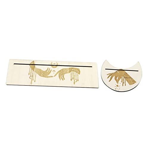 HOMOBABE 1 Satz Holz Tarot Kartenhalter Dekorativer Altarständer für Tarotkarten Rechteckiger Mondform Elegante Aufbewahrung für Wohnzimmer Schlafzimmer Bar und Restaurant Robuste von HOMOBABE