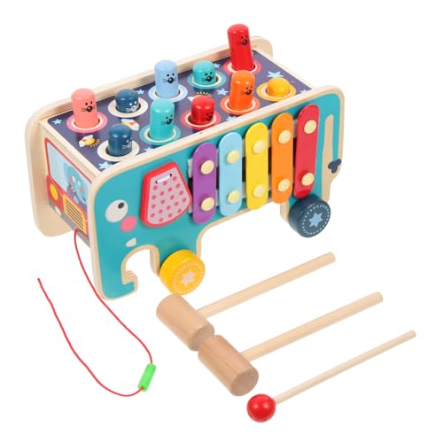 HOMOBABE 1 Satz Holzspielzeug mit Xylophon und Hämmerchen Pädagogisches Knocking Toy für Fördert Motorik und Koordination Buntes Musikspielzeug für Frühkindliche Entwicklung von HOMOBABE