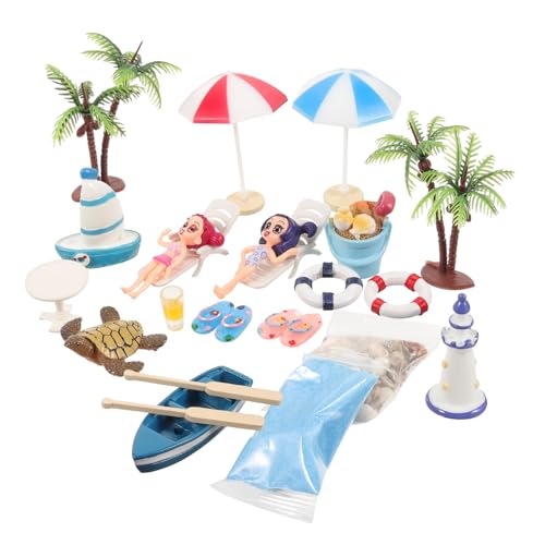 HOMOBABE 1 Satz Mini-Ornament im Strandstil Strandsandsifter Bausatz Miniatur-Strandspielzeug Puppe Strand-Mikrolandschafts-Miniaturdekorationen Mini- Mini-Dekoration Plastik von HOMOBABE