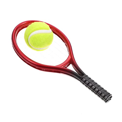 HOMOBABE 1 Satz Mini Tennis Racket mit Ball Dekorative Mini Sportartikel für Puppenhaus Fotorequisiten und Sammlerstücke Rot für Kreative Dekorationen und Lebendige Atmosphären HOMOBABE 1 Satz Mini Tennis Racket mit Ball Dekorative Mini Sportartikel für Puppenhaus Fotorequisiten und Sammlerstücke Rot für Kreative Dekorationen und Lebendige Atmosphären von HOMOBABE