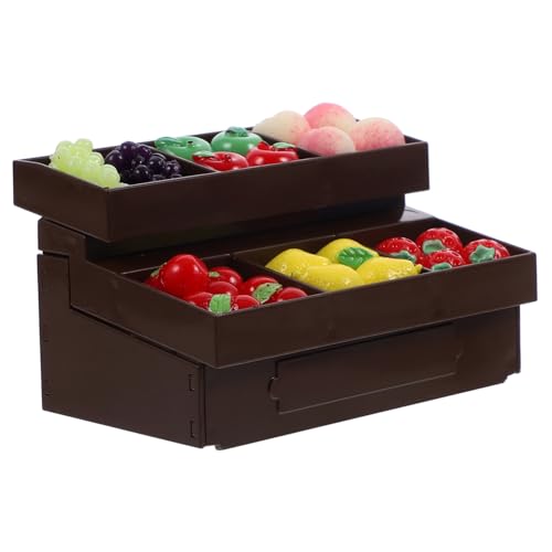 HOMOBABE 1 Satz Miniatur-lebensmittelspielzeug Auf Regalen Winzige Möbel Mini- - Miniatur-supermarktregal Puppenhausmöbel Miniatur-möbeldekor Mini-obstständer Coffee Plastik von HOMOBABE