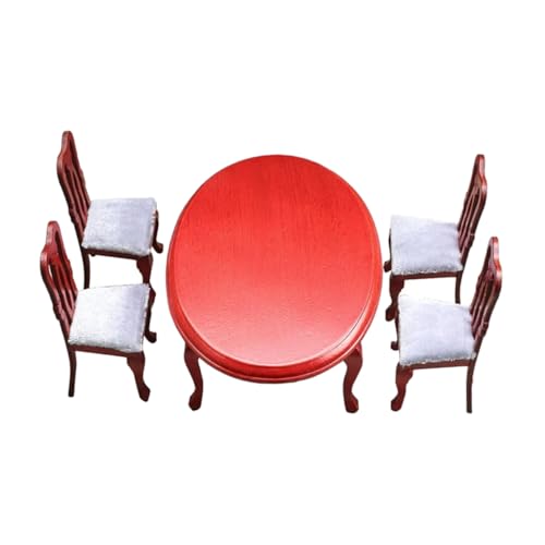 HOMOBABE 1 Satz Miniaturmöbel Set für Puppenhaus Europäischer Stil Holz Esstisch und Stühle Elegantes Teilige Möbelset für Kleine Räume Vielseitig Einsetzbar und Platzsparend HOMOBABE 1 Satz Miniaturmöbel Set für Puppenhaus Europäischer Stil Holz Esstisch und Stühle Elegantes Teilige Möbelset für Kleine Räume Vielseitig Einsetzbar und Platzsparend von HOMOBABE
