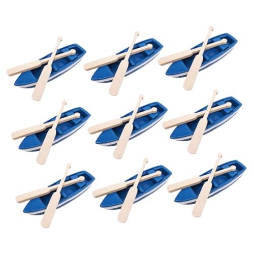 HOMOBABE 1 Satz Miniaturschiff Deko Set aus Resin Teiliges Set mit Blauen Booten und Paddeln für DIY Mikrolandschaften Puppenhäuser und Stranddekorationen von HOMOBABE