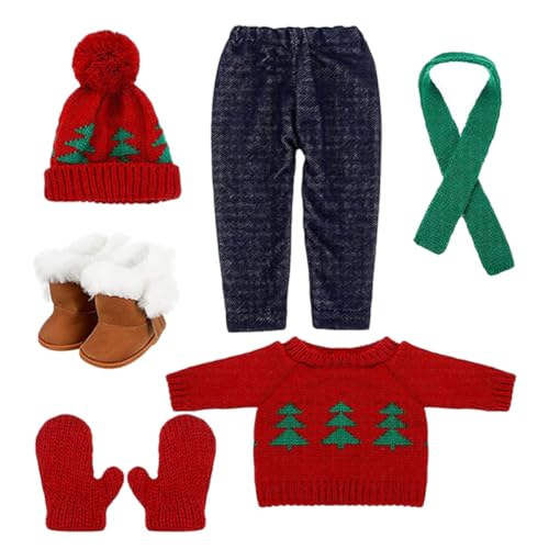 HOMOBABE 1 Satz Puppe Weihnachtskostüm Schal Weihnachten Für Dekorationen Puppen-weihnachtskleidungs-Requisiten Outfits Party Wiederverwendbares Puppenkostüm Puppenkostüm Baumwolle von HOMOBABE