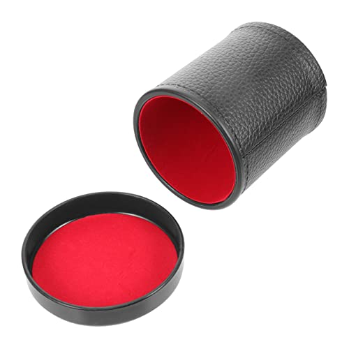 HOMOBABE 1 Satz Siebbecher Aus Geräuschlosem Leder Shaker-Tasse Tassen Mit Deckel Schalthebel Shut-The-Box-Spiel Mehrwegbecher Mit Deckel Und Strohhalm Würfelbecher Tassenhalter Rot von HOMOBABE
