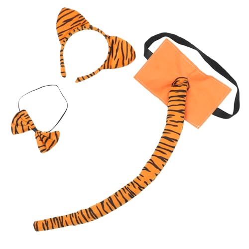 HOMOBABE 1 Satz Tiger -Kopfschmuck Set Kopfbedeckungen Tiger Ohrstirnband Tigerschwanz-stütze Tiger-Foto-Requisiten Tiger-Cosplay- Performance-Kragen Plastik HOMOBABE 1 Satz Tiger -Kopfschmuck Set Kopfbedeckungen Tiger Ohrstirnband Tigerschwanz-stütze Tiger-Foto-Requisiten Tiger-Cosplay- Performance-Kragen Plastik von HOMOBABE