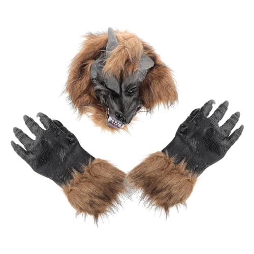 HOMOBABE 1 Satz Wolfsmasken mit Krallenhandschuhen Halloween Cosplay Zubehör für Kostümpartys Maskeraden und Mehr aus Hochwertigem Sicherem Material für Aufregende Feierlichkeiten HOMOBABE 1 Satz Wolfsmasken mit Krallenhandschuhen Halloween Cosplay Zubehör für Kostümpartys Maskeraden und Mehr aus Hochwertigem Sicherem Material für Aufregende Feierlichkeiten von HOMOBABE