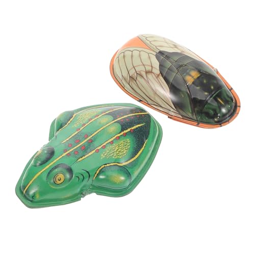 HOMOBABE 1 Satz nostalgisches Frosch Spielzeugfiguren Zikaden Bug Catcher Mini klein für Tiermodelle Froschfigur Weißblech von HOMOBABE