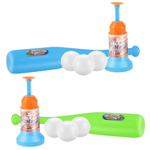 HOMOBABE 1 Schachtel Baseball Wurfmaschine für Kreatives Trainingsspielzeug mit Schläger und Bällen Fördert Motorik und Koordination für Drinnen und Draußen Zufällige Farbe Zufällige Farbe von HOMOBABE
