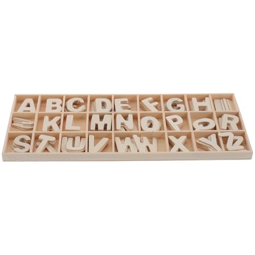 HOMOBABE Früh 1 Set Mini-alphabetbuchstaben Aus Holz Lernspielzeug Für Kinder Basteln Vorschule Heimschulbedarf von HOMOBABE