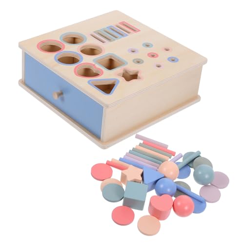 HOMOBABE 1 Set Montessori-Spielzeug Für 1–3-jährige, Kognitives Holzspielzeug Zum Sortieren Von Formen Und Farben, Beschäftigungsbrett, Bausteine-Set Für Kleinkinder, Pädagogisches von HOMOBABE