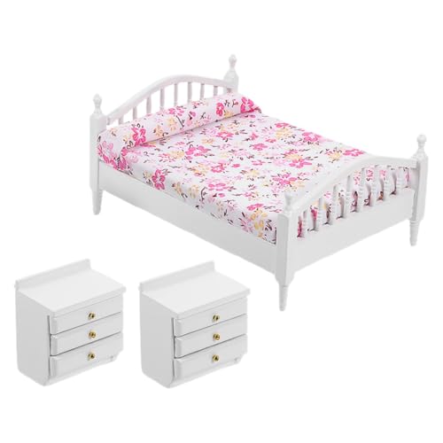 HOMOBABE 1 Set Puppenhausbett Aus Holz: Nachttisch, Puppenhausmöbel, Miniatur-, Tischzubehör, Puppenhausmöbel, Mini-Schlafzimmer HOMOBABE 1 Set Puppenhausbett Aus Holz: Nachttisch, Puppenhausmöbel, Miniatur-, Tischzubehör, Puppenhausmöbel, Mini-Schlafzimmer von HOMOBABE