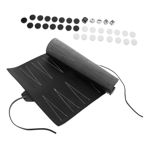 HOMOBABE 1 Set Tragbare Pu-roll-up-Schach- Und Backgammon-Matte, Outdoor-spaß-Schachbrett, Reisefreundliche Schachbrettspiele, Versorgung, Reise-Backgammon-Set Für Erwachsene von HOMOBABE