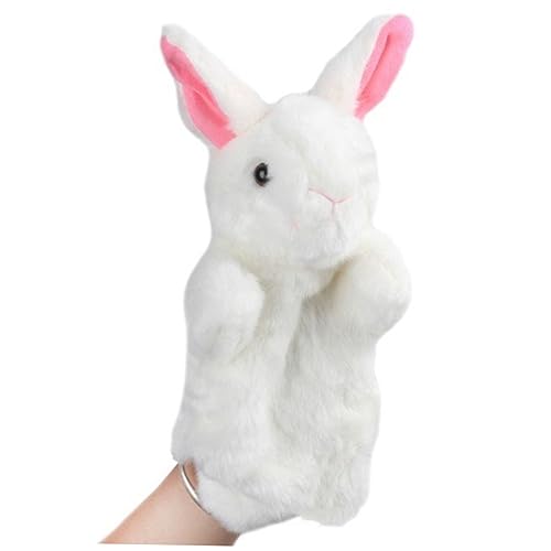 HOMOBABE 1 Stück Geschichte Erzählende Marionette Petunie Fingerpuppen Für Kleinkinder Hasen Dinosaurier Papagei Tierpuppen Knuddelig Plüsch Kaninchen Ausgestopft Weiß von HOMOBABE