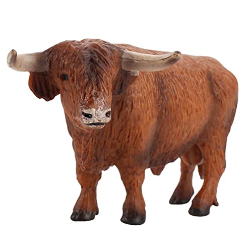 HOMOBABE 1 Stück Highland Cattle Modellfigur Realistisches Kuhspielzeug für Statisches Bauernhof Tiermodell aus Sicherem Material als Lernspielzeug oder Dekoration von HOMOBABE
