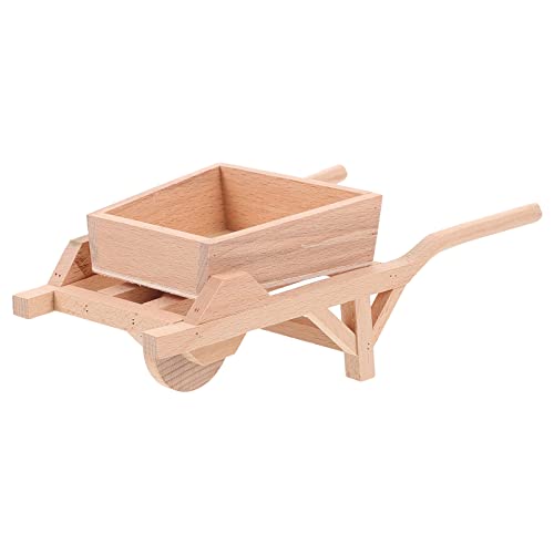 HOMOBABE 1 Stück Mini Holz Schubkarre Deko Leichte Miniatur Gartenfigur aus Holz Langlebiges für und Außenbereiche Kreative Landschaftsdekoration für Garten und Rasen Accessoire für von HOMOBABE