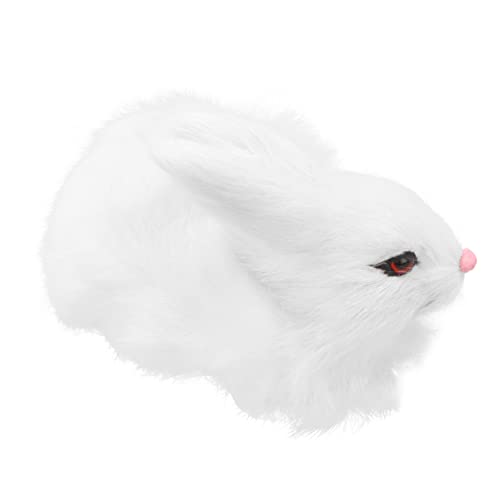 HOMOBABE 1 Stück Mini Plüschhase Realistisches Tiermodell als Deko für Zuhause für Weißes Kaninchen mit Feiner Verarbeitung von HOMOBABE