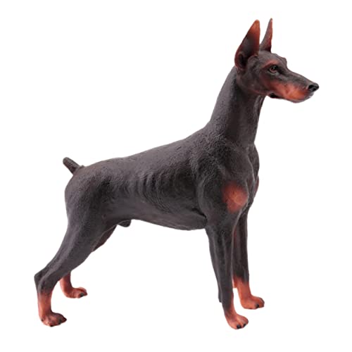 HOMOBABE 1 Stück Realistisches Dobermann Modell Lebensechte Hundestatue für Desktop Dekoration Braune Tierfigur für Zuhause Büro und Auto Dekoration von HOMOBABE
