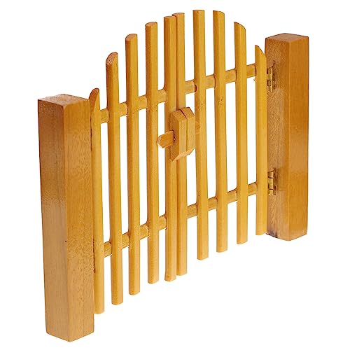 HOMOBABE 1 Stück Simulationsornamente Aus Holztüren Folie -randvorhang Puppenhaustür Vorhang Aus Goldfolie Tor Garage Leuchtreklamen Für Die Wanddekoration Zubehör Bausätze Hölzern Yellow von HOMOBABE