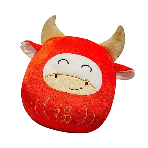 HOMOBABE 1 Stück Tierkreistier Maskottchen Jahr Der Ochsenpuppe Vieh Puppe Maskottchen des Neuen Jahres Zum Frühlingsfest Maskottchen Kuh Rot Textil- HOMOBABE 1 Stück Tierkreistier Maskottchen Jahr Der Ochsenpuppe Vieh Puppe Maskottchen des Neuen Jahres Zum Frühlingsfest Maskottchen Kuh Rot Textil- von HOMOBABE