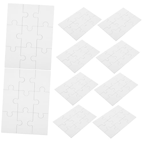 HOMOBABE 10 Blatt Teiliges Blanko Große Leere Puzzleteile zum Bemalen und Gestalten DIY Graffiti Lernspielzeug Kreativität Feinmotorik und Farberkennung von HOMOBABE