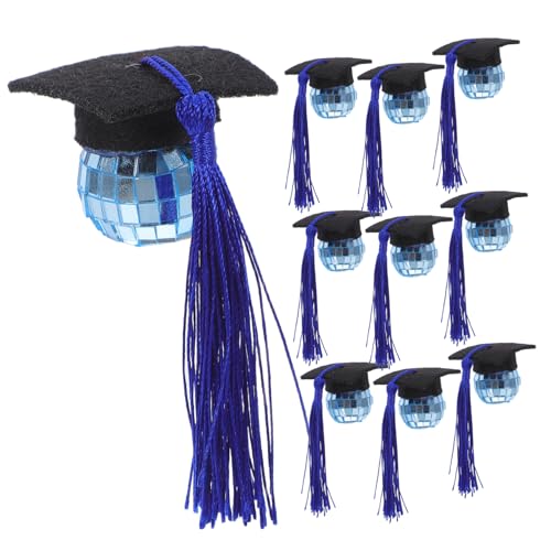 HOMOBABE 10 Stück Abschluss Kappen Disco Ball Cupcake Topper Diy Party Dekorationen für Kindergarten Schule Hochschule Master Abschlussfeiern von HOMOBABE