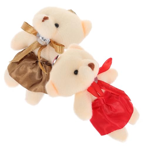 HOMOBABE 10 Stück Bärenpuppe Plüsch Tragen Kleiner Junge Mini Nette Schlüsselkette Schlüsselanhänger Partydekorationen Baum Hängende Ornamente Kuscheltiere Anhänger Black Tuch von HOMOBABE