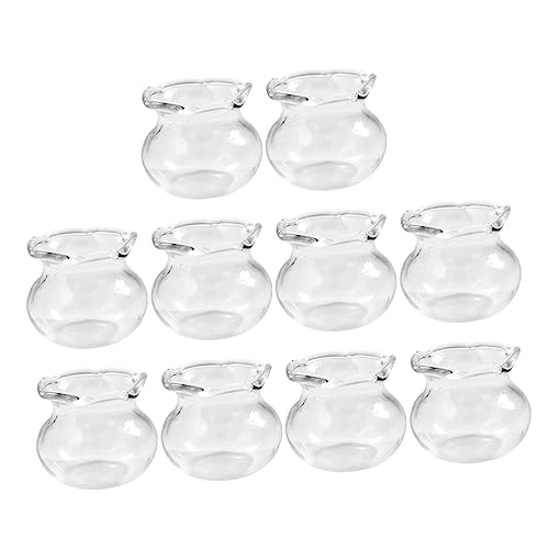 HOMOBABE 10 Stück Puppenhaus Aquarium bastelset basteln für bastelzeug für Handgemachte DIY Miniaturzubehör Miniatur-Szenendekor Puppenhausverzierungen Glas Transparent von HOMOBABE