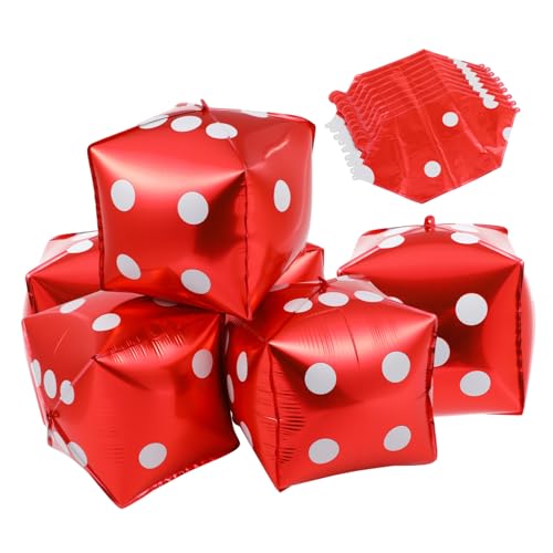HOMOBABE 10 Stück Würfel Luftballons aus Aluminiumfolie für Themenpartys Dekorative für Spielabende und Events Rot HOMOBABE 10 Stück Würfel Luftballons aus Aluminiumfolie für Themenpartys Dekorative für Spielabende und Events Rot von HOMOBABE