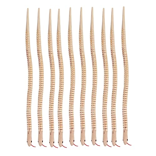 HOMOBABE 10 Stück künstliche Schlange aus Holz Massenspielzeug Sicherungsperlen für Rätsel für kinderspielzeug basteln Halloween-Holzschlange Simulation Holzschlange von HOMOBABE