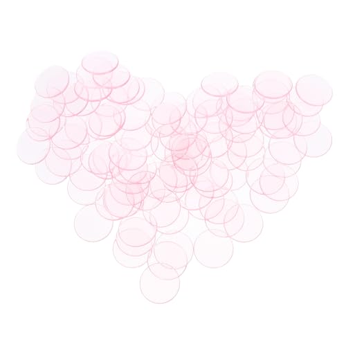 HOMOBABE 100 Stück Halbdurchsichtige Bingo Zählchips aus Kunststoff Spielchips für Bingo und Brettspiele Langlebige Poker Marker Transparent Hellrosa für Spielspaß und Zählen von HOMOBABE