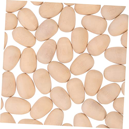HOMOBABE 100 Stück Holz Imitationseier Kunsteier Hühner Künstliche Modellbausätze Styroporeier Zum Basteln Leere Eier Simulierter Eierspender Dekorative Gesprenkelte Eier von HOMOBABE