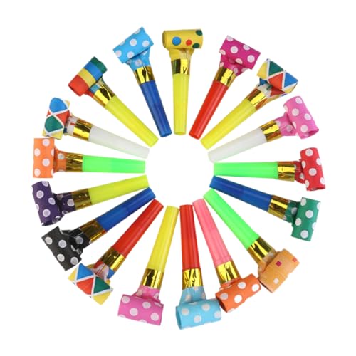 HOMOBABE 100 Stück Partytröten Bunte Pfeifen für Kindergeburtstag und Feiern als Partygeschenke Anfeuerung Farben Zufällig Langlebiges Material Zufällige Farbe Zufällige Farbe von HOMOBABE