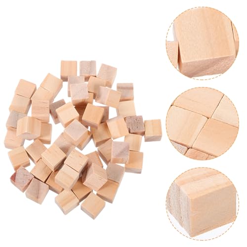 HOMOBABE 100Stücke Holzbausteine Quadratische Würfel aus Massivem Holz Kindersicheres Kreativität und Praktischen Fähigkeiten für Eltern Aktivitäten von HOMOBABE