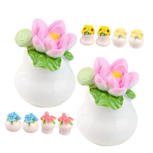 HOMOBABE 10 Stücke Miniatur Topfpflanzen Kunstpflanzen Satz für Kleiner Haus Dekoration Bonsai Modell für Garten und von HOMOBABE