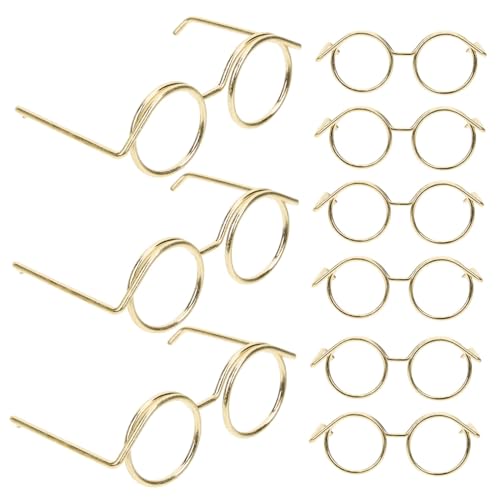 HOMOBABE 10Stücke Mini Puppenbrille Teiliges Runde Goldene Metallbrille für Puppenbekleidung Stilvolle Accessoires für Kreative DIY Projekte und HOMOBABE 10Stücke Mini Puppenbrille Teiliges Runde Goldene Metallbrille für Puppenbekleidung Stilvolle Accessoires für Kreative DIY Projekte und von HOMOBABE
