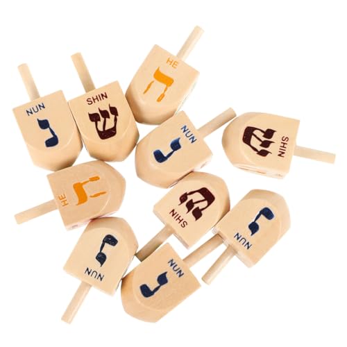 HOMOBABE 10Stücke Teiliges Tragbares Chanukka Dreidel Set Aus Holz Für Tischdekorationen Und Gruppenspiele Für Chanukka Feiern Und Kinderunterhaltung von HOMOBABE