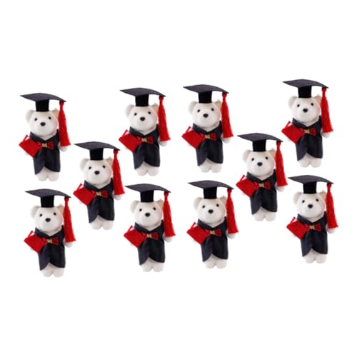 HOMOBABE 10pcs Abschlussplüschbärenpuppen Für Die Gegenwärtigen Weichen Winzigen Bären Für Die Abschlusssaison Mini Plüschtier Für Bouquet Bear Dekoration von HOMOBABE