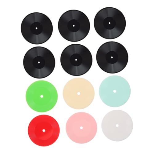 HOMOBABE 12 Stück Mini Schallplattenmodell Vinyl Schallplatten Puppenhaus Miniatur Schallplatten Gefälschte Vinyls Vinyl Schallplatten Dekorationen Vinyl Dekoration Puppenhaus von HOMOBABE
