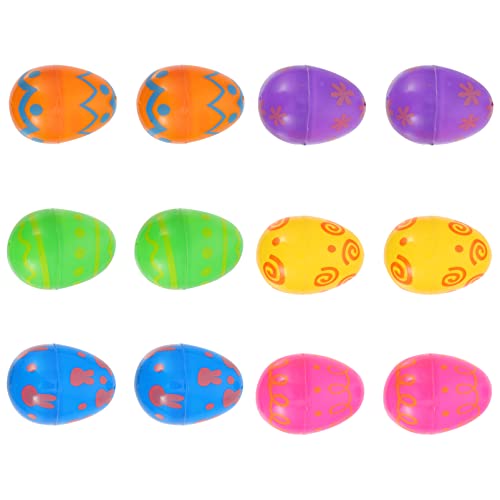 HOMOBABE 12 Stück Ostereier Bausatz Party Hülse gefüllt Jagd plastikenten plasure ziernieten wohnungsdeko panettone ostern unikal helles dekoratives Osterei Plastik leeres Osterei Colorful von HOMOBABE