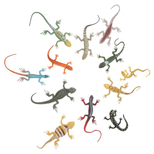 HOMOBABE 12Stücke Realistische Gecko Spielzeuge Lebensnahe Eidechsen Figuren für Party Dekoration und Wohnaccessoires Kunststoffgeckos für Spaß und Kreativität von HOMOBABE