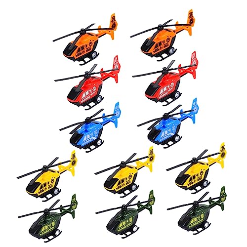 HOMOBABE 12Stücke Teiliges Hubschrauber Rückziehspielzeug für Jungen und Mädchen Geburtstagsgeschenk für Kleinkinder Farbenfrohes Design Sicher und Langlebig von HOMOBABE